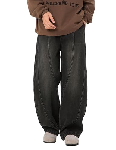 Baggy Barrel Jeans Men Denim Wide Leg Pant Y2k Grunge Oversized Jeans Vintage Hip Hop Streetwear Casual Pants