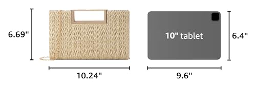 Image of Top Handle Straw Clutch for Women Summer Clutch Straw Evening Bag Raffia Crossbody Purses Woven Beach Clutch