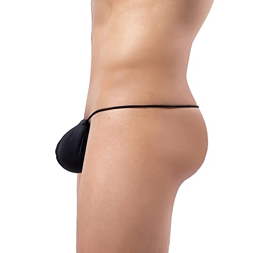 POIUIYQA String Tanga Herren Mit Beutel Verstellbaren Leicht Männer Unterhose Niedrigschnitt T-Rücken Thong Unterwäsche