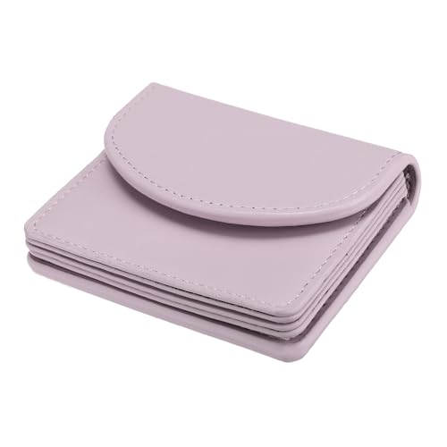 Image of uxcell PU Leather Business Card Case, Business Name Card Holder Wallet with Magnetic Shut Pocket Holder for Women Credit ID Card, Purple
