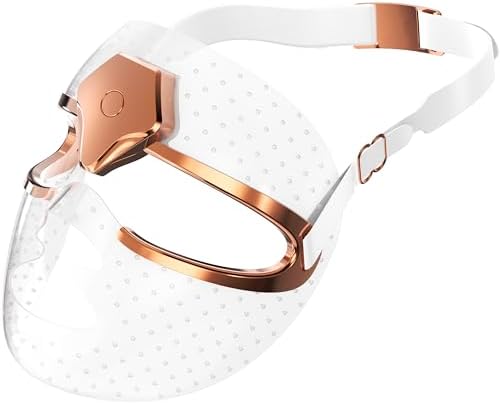 NEWKEY Wireless LED Face Mask Light Therapy, Silicone Red light therapy Mask for Wrinkles Skin Care at Home, Quick 10-Min Treatment, Lightweight