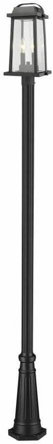 Z-Lite 574PHMR-519P-BK 2 Light Outdoor Post Mounted Fixture, Black