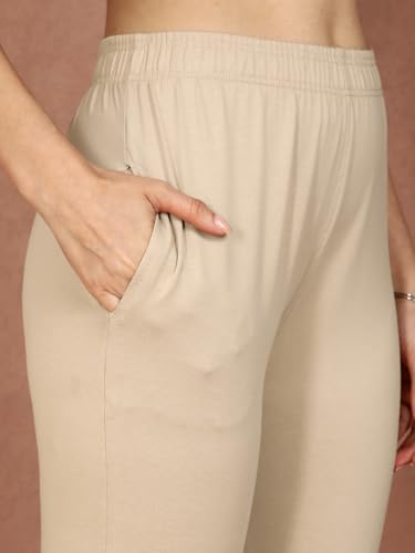 Image of TWIN BIRDS Women Cotton Blend Kurti Pants | Sleek Ethnic Daily Trousers