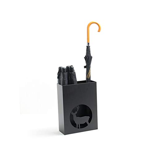Porte-parapluie noir multifonctionnel en métal avec base stable