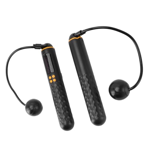 Vvikizy Jumping Rope with Counter, Weighted Cordless Jumping Rope (Black)