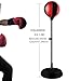 predolo Kids Punching Bag with Stand Speed Bag Easy to Assemble Detachable Sport Toy Boxing Ball for Developing Coordination, Black and Red