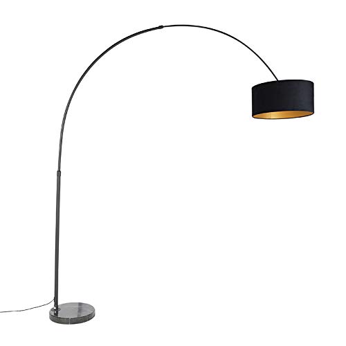 Qazqa xxl - Lampadaire avec Abat-Jour - 1 lumière - H 2250 mm - Noir - Moderne - éclairage intérieur - Salon I Chambre