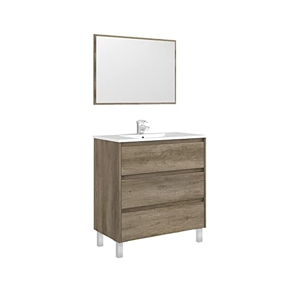 ARKITMOBEL-Mueble-de-Bano-con-3-Cajones-y-Espejo-Modulo-Lavabo-Modelo-Dakota-Acabado-en-Nordik-Medidas-80-cm-Ancho-x-86-cm-Alto-x-45-cm-Fondo ARKITMOBEL-Mueble-de-Bano-con-3-Cajones-y-Espejo-Modulo-Lavabo-Modelo-Dakota-Acabado-en-Nordik-Medidas-80-cm-Ancho-x-86-cm-Alto-x-45-cm-Fondo