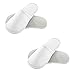 Zapatillas de Rizo de Algodón - Fabricado en España - Color Blanco - Lavables - Pantuflas para Hotel, Spa, Casa, Viaje - Unisex - Para Invitados y Huéspedes - Pack 2