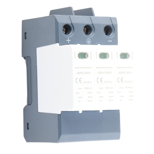 Dispositivo de Protección contra Sobretensiones 40KA 3P 1500VDC, Protector contra Sobretensiones Fotovoltaico de bajo Voltaje con Gran Capacidad de Descarga, Montaje en Riel DIN