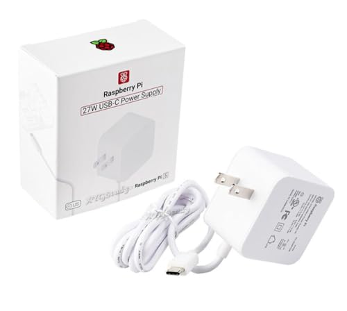 Official 27W USB Type-C Power Supply for Raspberry Pi 5 @XYGStudy (New Raspberry Pi 5 Official 27W PSU White US)