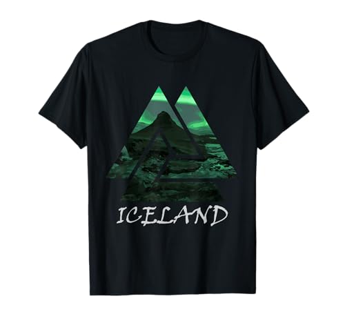 Islande T-shirt triangle aurore boréale, nature T-Shirt