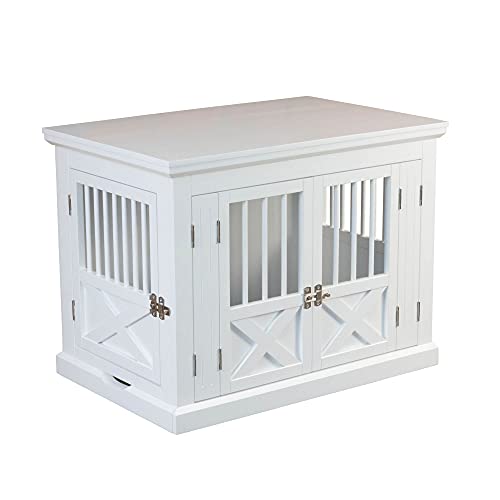 zoovilla Merry Products Triple Door Medium Dog Crate, Color White
