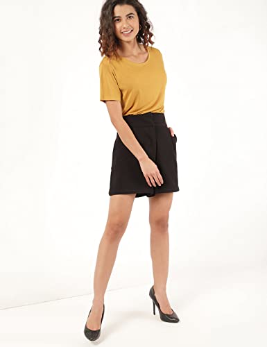 Image of Marks & Spencer Womens Solid Polyester Blend Crew Neck Relaxed Fit T Shirt