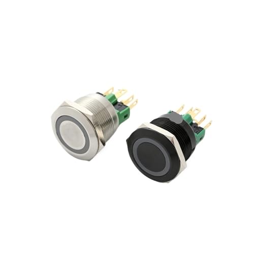 Interrupteur bouton-poussoir 22mm PM221F-11ZE/G/12V noir IP65 - 2
