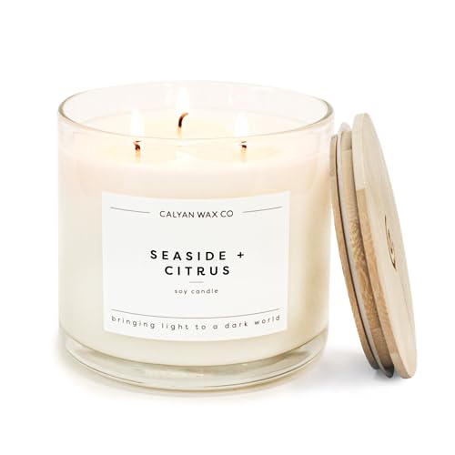 Calyan Seaside & Citrus 3‑Wick Soy Candle (14.9 oz)