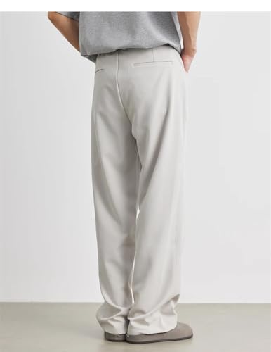Dninmim Men's Straight Casual Pants Business Trousers Work Clothing Solid Long Pants3