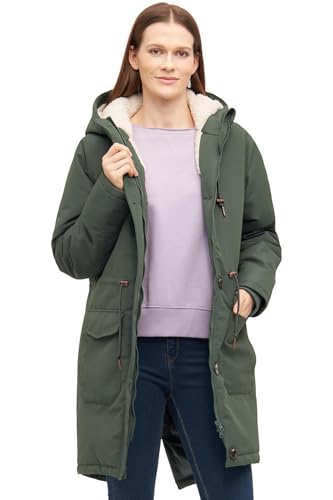 derbe Friese-Festholm - Winterjacke, Größe:40, Farbe:deep forest/off white