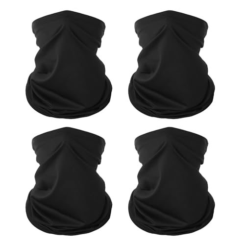 JSMTKJ 4 Pièces Cache Cou Elastique pour Homme et Femme, Tour de Cou Coupe-Vent et Respirant Snood à Séchage Rapide Tubulaire D'hiver Séchage Rapide pour Ski Course Moto Vélo