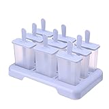 Ice Lolly Moulds 9 Popsicle Moulds with Base,Reusable Ice Cream Moulds,Lolly Moulds with Sticks Ideal for Juice Puree Fruit (blue popsicle mold)