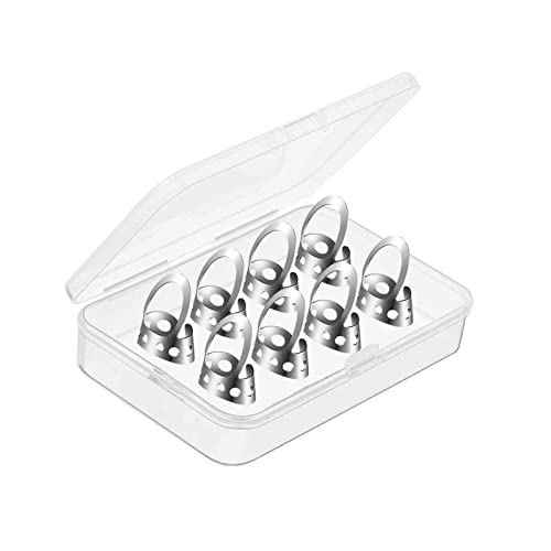 Tachiuwa 8ピース サムピック ギターピック オープンデザイン ポータブルサムフィンガーピック メタルフィンガーピック バンジョー ウクレレ アコースティックギター ベース ハープ用, 銀色