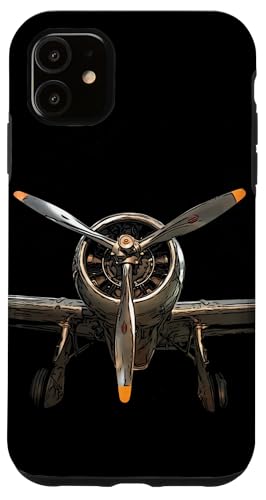 Vintage Airplane Propeller Front View Single Engine Case for iPhone