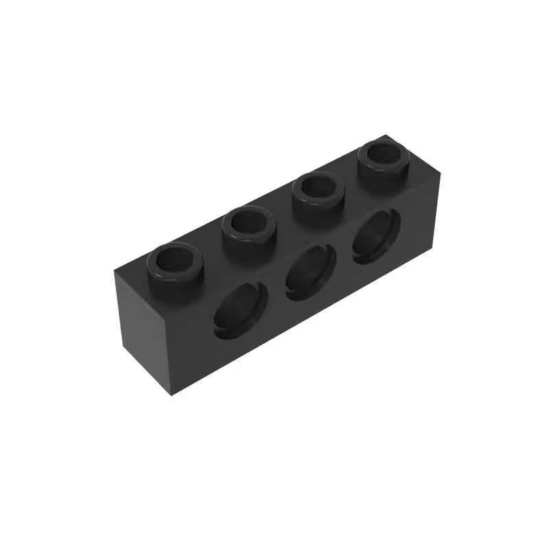 BrickBuddy Gobricks GDS-625 Technic Brick 1 x 4 [3 Holes] 50PCS Compatible with Lego Toy 3701 DIY Parts and MOC Components for Major Brick Brands Color?Black 26