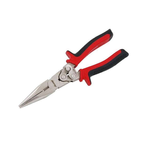 Neilsen CT5752 8in / 200mm Long Nose Pliers - Compound Action for Increased Cutting Force | Heavy Duty | Ni-Fe Finish | Ideal for Gripping and Cutting Applications