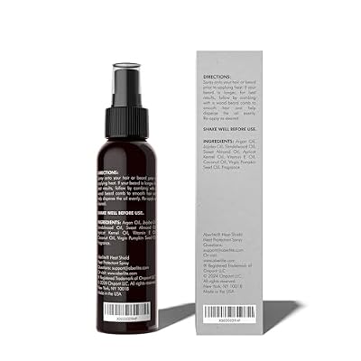 Aberlite Heat Shield Heat Protectant Spray, 4oz - Argan Oil Scent, Moisturizes, Softens and Protects Hair from Heat Damage, Made with 100% Natural Ingredients, Ideal for Men and Women