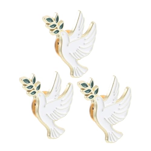 BCOATH 3 Pièces Broche Paix Épingle Costume Pigeon Badge Animal Vintage pour Vêtements Chemise Chapeau et Sac Accessoire et Élégant