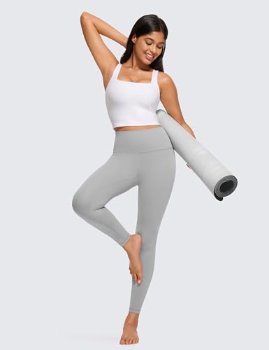 CRZ YOGA Women's Butterluxe Square Neck Sports Bra Padded Wireless Crop Top Gym Workout Tank Tops Camisole with Built in Bra White 8 - Image 3