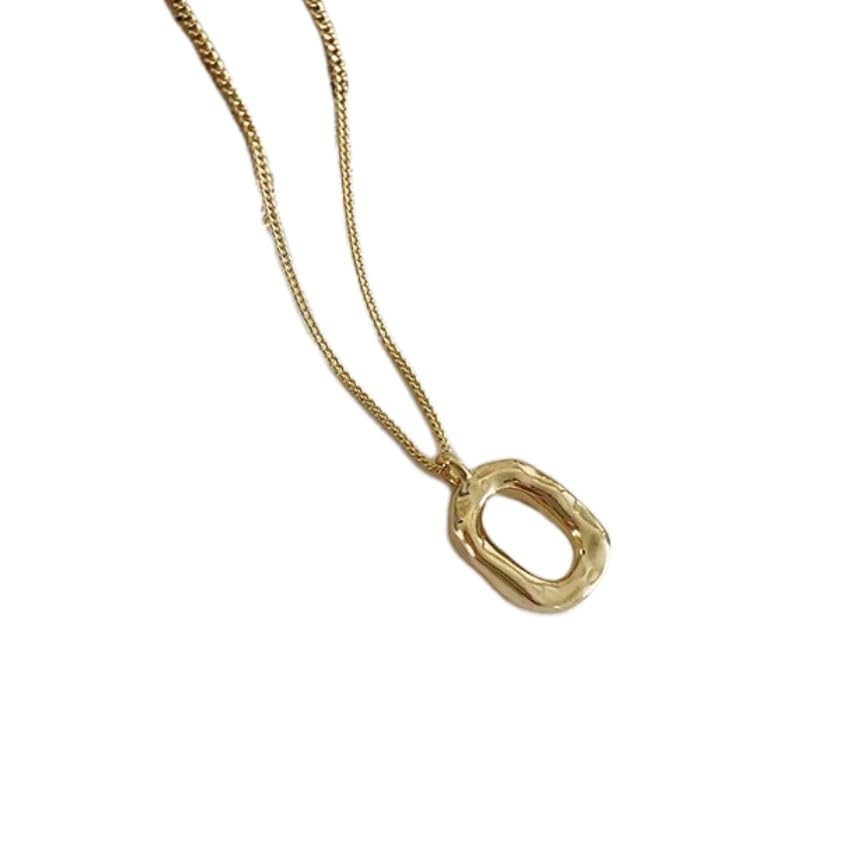 Collier de pendentif cercle irrégulier S925 chaîne de clavicule délicate