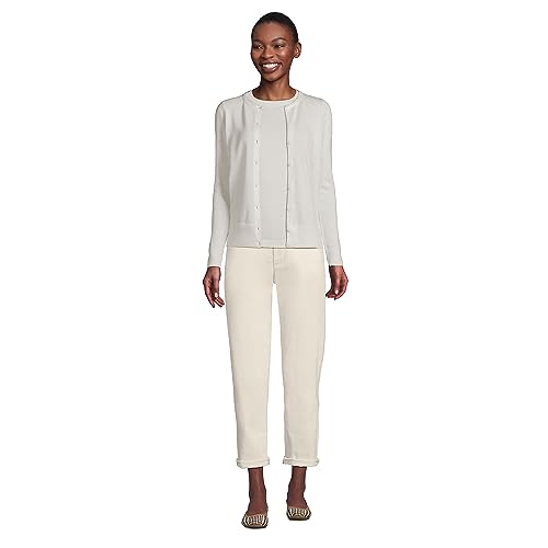 Image of Lands' End Women's Fine Gauge Cotton Cardigan Sweater