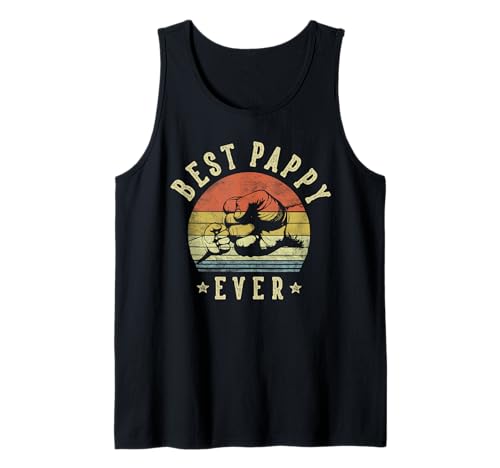 Hombre Best Pappy Ever - Retro Fist Bump Vintage Design Pappy Camiseta sin Mangas