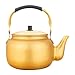 hervidor de agua de aluminio amarillo con tapa Imagen de hervidor de agua de aluminio amarillo con tapa