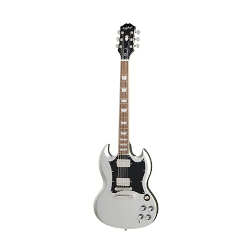 Epiphone inspirada en Gibson SG Standard, Silver Mist con bolsa