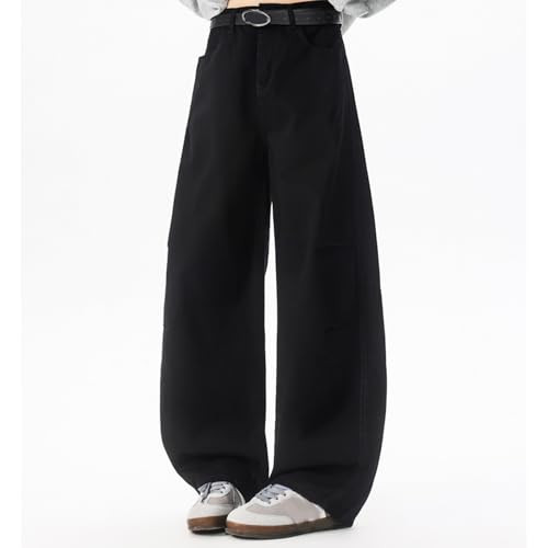 Barrel Jeans Men High Waist Baggy Skater Denim Pants Streetwear Barrel Leg Bottoms Loose Fit Relaxed Wide Leg Casual4