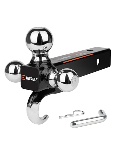 DEEAGLE 3 Ball Hitch with Hook, Tri Ball Hitch, 1-7/8