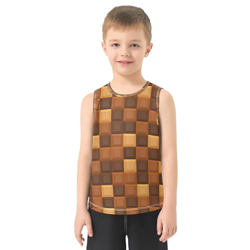 J JOYSAY Geometric Square Tile Sienna Boys Tank Top Sleeveless Muscle Shirts Quick Dry Kids T-Shirts 3-15T2