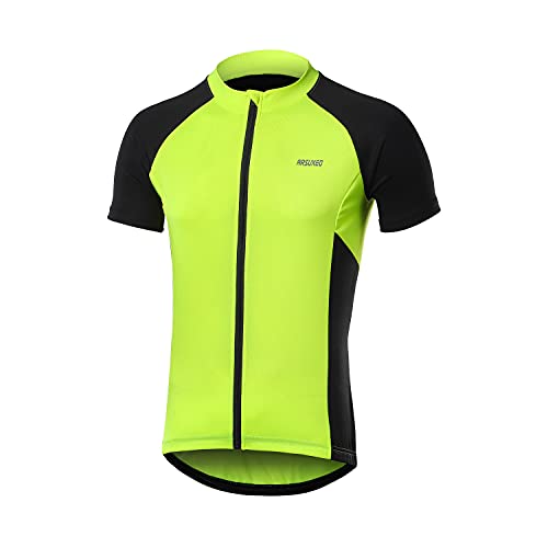 Maillot Cyclisme Homme Manche Courte Maillot De Cyclisme Homme Poches à Glissière Réfléchissantes Vêtements De Cyclisme sur Route De Montagne (Vert,2XL) Cover