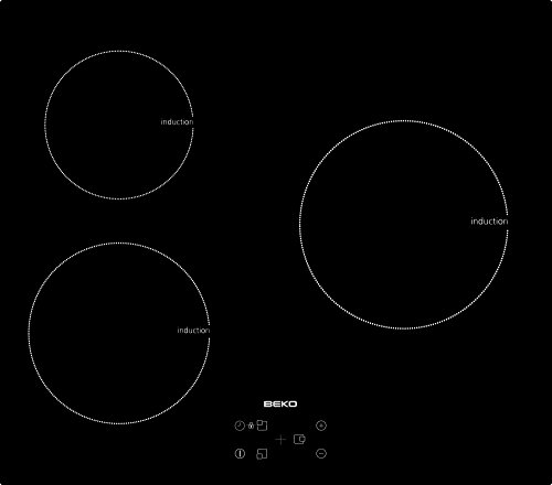 Beko HII 63400 AT - Placa De Inducción Hii63400At Con 3 Zonas De Cocción
