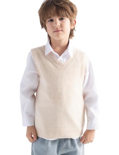 Jersey de punto sin mangas para niños Chanyarn chaleco de lana contra el frío de otoño invierno
