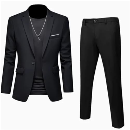 Men Suits Cardigan Outerwear Single Breasted Blazers Solid Zipper Fly Ankle Length Pants Business Pockets 5