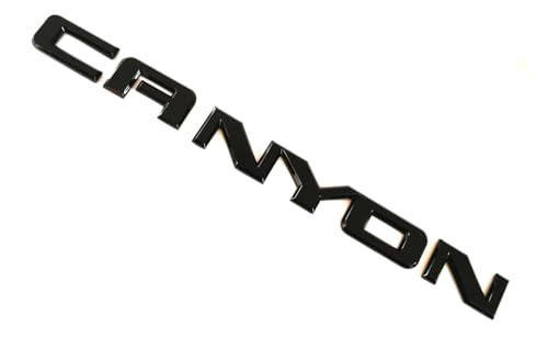 Image of 1Pc Canyon Emblem Front Side Door Rear Liftgate Tailgate Nameplate Logo 3D Badge Sticker 22900425 Decorate Replacement for Canyon (Black), EI-SilveCutom#2