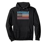 Vintage Sunset American Flag Lonsdale, Minnesota Pullover Hoodie