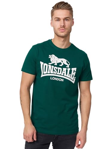 Lonsdale Logo Camiseta, Verde Botella, XL Hombres