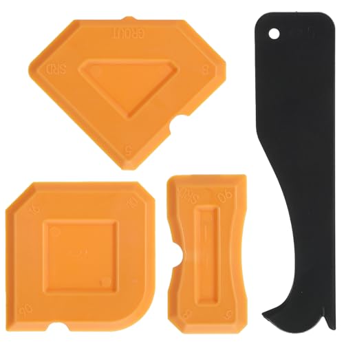 4 PCS Silicone Caulking Tool Set, Sealant Caulk Removal Finishing Grout Sealing Tools for Kitchen...