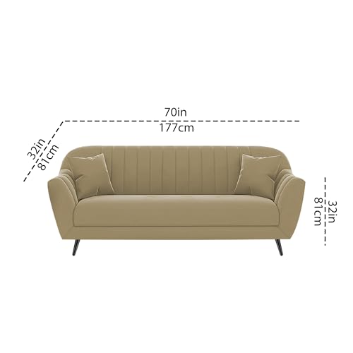 Image of Atticus 3+1+1 Seater Sofa Set for Living Room (Cream Colour) Premium Fabric Sofa