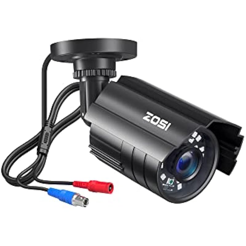 ZOSI 1080P HD TVI Security Camera for Home Office Surveillance CCTV System Bullet BNC Camera with Night Vision Black Wired-1Cam