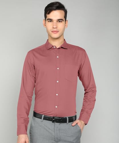 Image of MILDIN Men's Pure Cotton Striped Printed Shirt with Spread Collared Neck Full Sleeve Curved Hemline Button Closure and Regular Fit | Shirt for Man